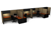 4 Pack Single Row Open 8x8 Workstations with Panels - Item #1406 refurbished cubcles