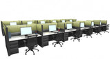 Group of 12 Call Center Stations - Item 1392 discount call center cubicles