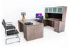 U Shaped Driftwood Desk with File Pedestal and Hutch U Shaped Driftwood Desk with File Pedestal and Hutch