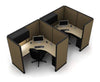 2 Pack Private 6x6 Workstations with 65 2 Pack Private 6x6 Workstations with 65" Panels - New Life Office
