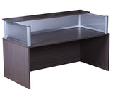 Boss Driftwood Reception Desk with Plexiglass Boss Driftwood Reception Desk with Plexiglass