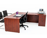 L Shaped Desk with File Pedestal - Cherry L Shaped Desk with File Pedestal - Cherry