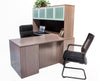 L Shaped Desk with File Pedestal and Hutch - Driftwood L Shaped Desk with File Pedestal and Hutch - Driftwood