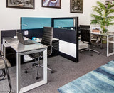 2 Person Modern Side-by-Side Workstations with Panels 2 Person Modern Side-by-Side Workstations with Panels - New Life Office