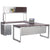 Options Desk with Bridge, Return, Credenza and Overhead Storage