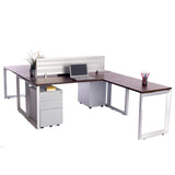 2 Pack Back to Back Options Workstations with Return - New Life Office