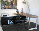 Reclaimed Wood Workstation with Storage Reclaimed Wood Workstation with Storage