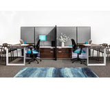 2 Person Steelcase Side-by-Side Workstations with Storage 2 Person Steelcase Side-by-Side Workstations with Storage - New Life Office