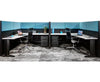 2 Person Side-by-Side Workstations with Panels and File Ped 2 Person Side-by-Side Workstations with Panels and File Ped - New Life Office
