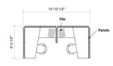 2 Person Side-by-Side Workstations with Panels and File Ped 2 Person Side-by-Side Workstations with Panels and File Ped - New Life Office