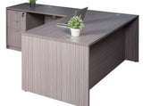Boss Driftwood L Shape Executive Desk