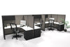 3 Pack open 6x6 Workstations with Panels - Item #1417 - Online Office Furniture