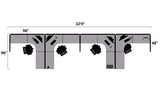 4 Pack Single Row Open 8x8 Workstations with Panels - Item #1406 - Online Office Furniture