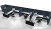 4 Pack Single Row Open 8x8 Workstations with Panels - Item #1406 - Online Office Furniture