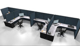 4 Pack Single Row Open 8x8 Workstations with Panels - Item #1406 - Online Office Furniture