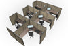 6 Pack Private 6x6 Workstations with Panels - Item #1418 - Online Office Furniture