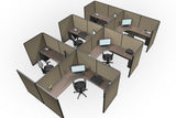 6 Pack Private 6x6 Workstations with Panels - Item #1418 - Online Office Furniture