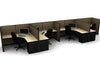 4 Pack Single Row Open 6x6 Workstations with Panels - Item 1376 - Online Office Furniture
