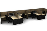 4 Pack Single Row Open 6x6 Workstations with Panels - Item 1376 - Online Office Furniture