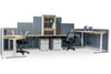 2 Pack Sit Stand Workstations with Storage and Panels