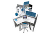 6 Pack "Dog Bone" Configuration Workstations - Item 1372 - Online Office Furniture