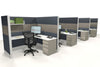 4 Pack L Shape Workstations with 70" H Panels - Item 1368 - Online Office Furniture