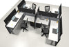 4 Pack Sit-Stand Workstations with Panels - Online Office Furniture