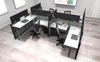 4 Pack Sit-Stand Workstations with Panels - Online Office Furniture