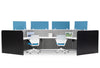 6 Pack "Dog Bone" Configuration Workstations - Item 1372 - Online Office Furniture