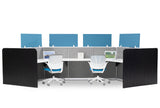6 Pack "Dog Bone" Configuration Workstations - Item 1372 - Online Office Furniture
