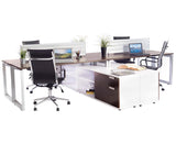 4 Pack Benching Workstation with Storage - New Life Office