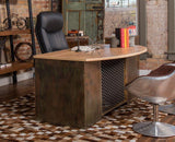 Urban-Industrial Bow Front Executive Desk
