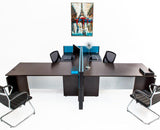 L Shaped Desks with File Pedestals and Divider Panels