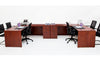 Double L shaped Desk with File Pedestals - Cherry