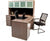L Shaped Desk with File Pedestal and Hutch - Driftwood