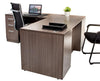 L Shaped Desk with File Pedestal - Driftwood