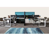 2 Person Modern Side-by-Side Workstations with Panels - New Life Office