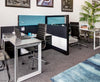 2 Person Modern Side-by-Side Workstations with Panels - New Life Office