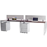 2 Pack Side by Side Options Workstations with File Storage - New Life Office