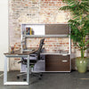 Options Straight Desk with Low Credenza and Overhead Storage - New Life Office