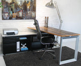 Reclaimed Wood Workstation with Storage