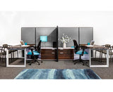 2 Person Steelcase Side-by-Side Workstations with Storage - New Life Office