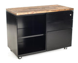 Mobile File Cabinet/Shelf with Wood Top - New Life Office