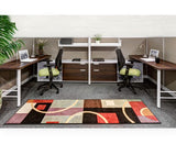 Double Side-by-Side Workstation with Panels - New Life Office